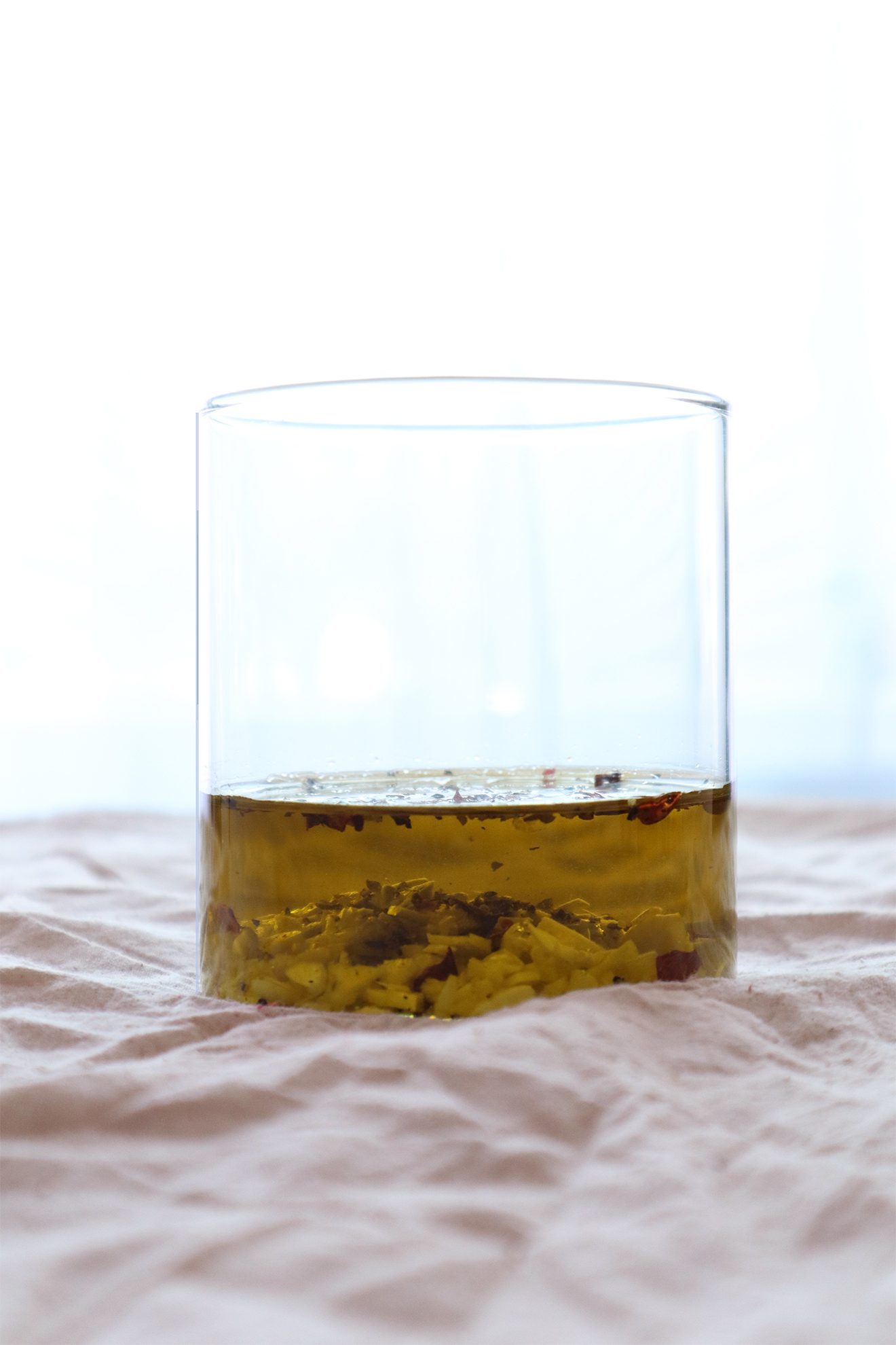Jar of homemade garlic oil