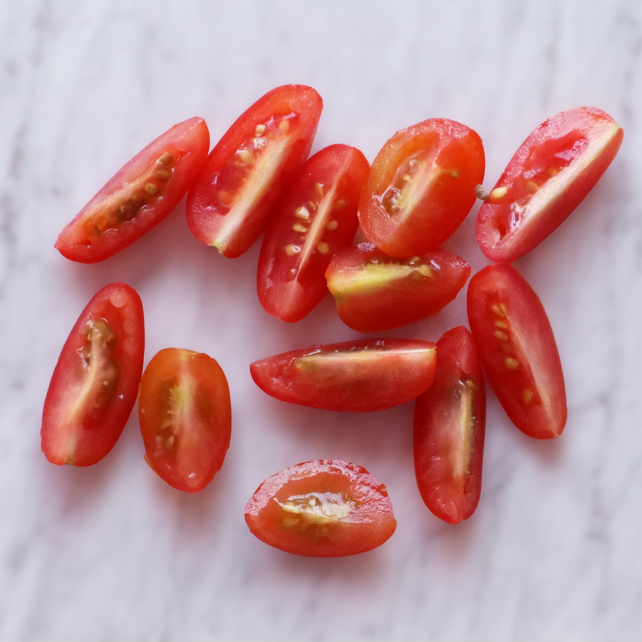 Quartered cherry tomatoes